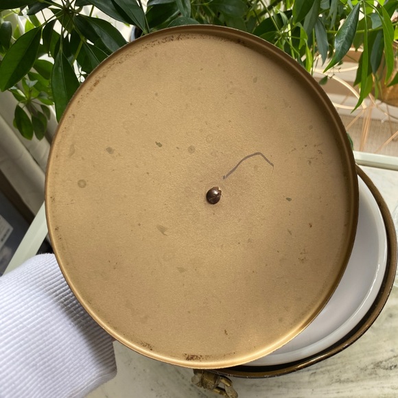 Mid Century 50’s Ice Bucket Black with Gold Threads Design Gold Handles - Picture 8 of 8